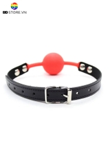BDT022 - Ball gag silicon bóng bịt miệng trơn với dây da điều chỉnh