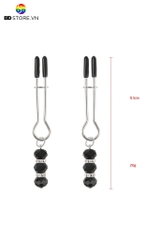 BDT340 - Kẹp núm vú dạng thanh treo dài với chuỗi hạt cắt cạnh