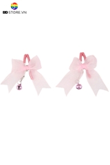 BDT319 - Kẹp ti nơ voan gắn chuông với đầu kẹp bọc cao su dài 20cm