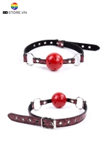 SMT027 - ball gag nhét miệng có lỗ thiết kế dây da bóng