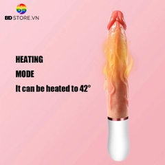 BDT1001 - Dương vật giả silicon rung thụt cầm tay có lưỡi liếm dài 26.5cm