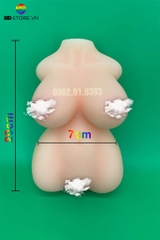 BDT442 - Búp bê tình yêu silicon có 2 lỗ âm đạo và hậu môn kèm 5 size