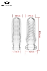 SMT1137 - Cốc thủ dâm trong suốt silicon hút chặt dài 130mm