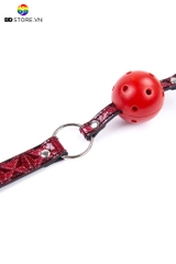 SMT027 - ball gag nhét miệng có lỗ thiết kế dây da bóng