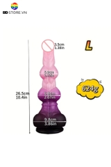 BDT3359 - Dương vật giả hít tường phân đoạn và gân nổi quanh có 3 size