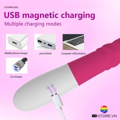 BDT2351 - Máy rung tai thỏ đầu dương vật sạc điện dài 23.5cm