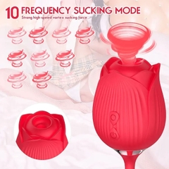 BDT476 - Trứng rung hoa hồng 2 đầu có lưỡi liếm sạc điện kèm 10 chế độ