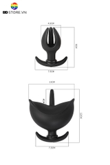 BDT2991 - Anal plug bơm bóng bóp thiết kế nở hoa cánh sò mix chân đế rộng