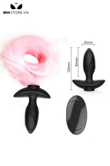 SMT4437 - Đuôi cáo cosplay có 12 chế độ rung và 3 tần số thụt điều khiển xa