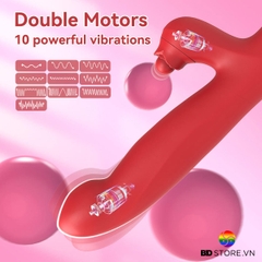 BDT490 - Dương vật giả silicon rung thụt ngoáy xoay sạc điện dài 245mm