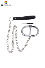 BDT269 - Còng tay tình yêu inox hình chữ D úp kèm ổ khóa có 4 kích cỡ