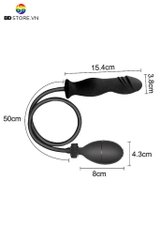 BDT1114 - Anal pump silicon với phích cắm hình dương vật dài 15.4cm