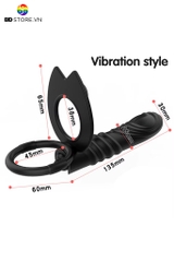 BDT1123 - Cu giả mix vòng đeo dildo chất liệu silicon mềm có độ đàn hồi tốt