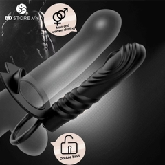 BDT1123 - Cu giả mix vòng đeo dildo chất liệu silicon mềm có độ đàn hồi tốt