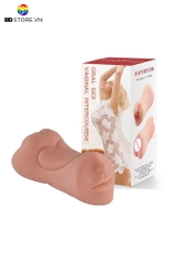 BDT1142 - Âm đạo giả cầm tay 2 đầu miệng có lưỡi và răng dài 17cm