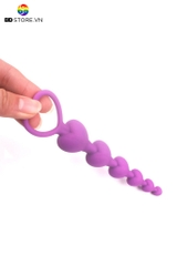BDT116 - Anal beads với chuỗi hạt hình trái tim có quai cầm dài 18.5cm