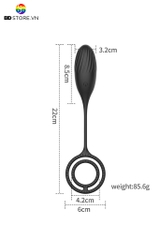 BDT1200 - Vòng đeo gốc dương vật rung mix butt plug vân dọc điều khiển từ xa