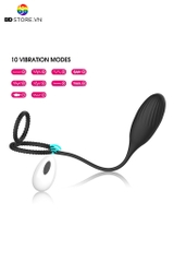 BDT1200 - Vòng đeo gốc dương vật rung mix butt plug vân dọc điều khiển từ xa