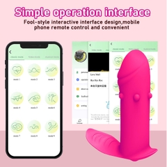 BDT1360 - Dương vật giả điều khiển qua APP có bi nổi dài 9cm