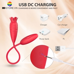 BDT1369 - Trứng rung 2 đầu củ cà rốt có 10 chế độ sạc điện chống nước