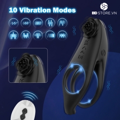 BDT1371 - Vòng rung đeo dương vật kích thích điểm G điều khiển từ xa