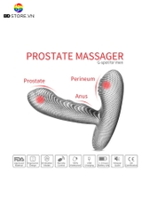 BDT1507 - Sex anal plug thiết kế dáng cong đế chữ T có 16 tần số rung