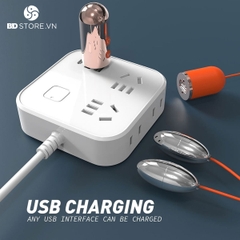 BDT1550 - Trứng rung silicon 2 đầu có dây sạc điện chống nước
