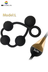BDT1562 - Anal beads đồ chơi hậu môn silicon với 4 tầng bi tròn có 3 size