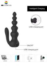 BDT1565 - Anal beads silicon điều khiển từ xa có 10 tần số dài 16cm