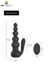 BDT1565 - Anal beads silicon điều khiển từ xa có 10 tần số dài 16cm