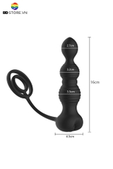 BDT1567 - Máy rung hậu môn 3 tầng mix vòng đeo dương vật điều khiển xa