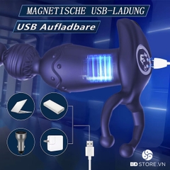 BDT1589 - Máy rung hậu môn nam với chuỗi 4 tầng hạt mix vòng hở đeo cu