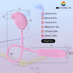 BDT1600 - Trứng rung hút 2 đầu có remote và 7 tần số dài 661mm