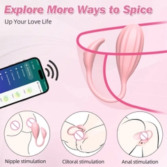 BDT1756 - Trứng rung 2 đầu điều khiển qua APP có 10 chế độ dài 99mm