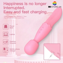 BDT1801 - Máy rung 2 đầu có đầu chày và lưỡi liếm 10 chế độ dài 186mm