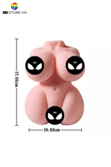 BDT2088 - Âm đạo giả bán thân có ngực nở và lỗ hậu môn dài 17cm