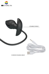 BDT2149 - Butt plug bơm hơi bóp tay kết hợp van xả áp bề mặt vân gờ hoa sò