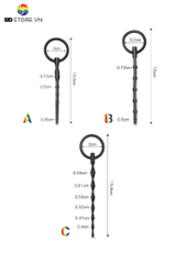 BDT2154 - Sounding silicon đồ chơi niệu đạo có thanh cầm có 3 size