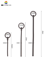 BDT2186 - Sounding silicon niệu đạo chuỗi bi liền và đầu tròn có 3 kích thước