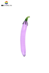 BDT2404 - Cu giả thủy tinh ngụy trang quả cà tím trong suốt dài 19cm