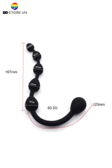BDT2425 - Anal bead với chuỗi 5 hạt chất liệu silicon mềm dài 18cm