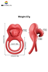 BDT2496 - Vòng rung tình yêu mix lưỡi liếm kéo dài thời gian 10 tần số