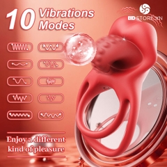 BDT2496 - Vòng rung tình yêu mix lưỡi liếm kéo dài thời gian 10 tần số