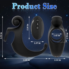 BDT2831 - Vòng rung dương vật có nhánh cong dài ra sau hình con ốc sên