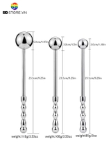 BDT2847 - Anal bead với 1 viên bi tròn và thanh thẳng có 3 size