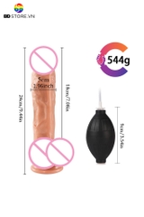 BDT2892 - Dương vật giả bắn tinh có đế dính tường silicon mềm dài 24cm