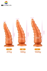 BDT2938 - Butt plug dài bề mặt xếp lớp vây gờ nổ đính các hạt bi nổi dọc