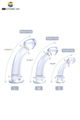 BDT3009 - Dương vật giả gắn tường trong suốt có bề mặt trơn mịn dễ vệ sinh