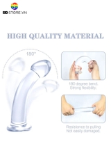 BDT3009 - Dương vật giả gắn tường trong suốt có bề mặt trơn mịn dễ vệ sinh