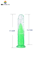 BDT3034 - Dương vật giả phát sáng có đế dính tường silicon mềm dẻo
